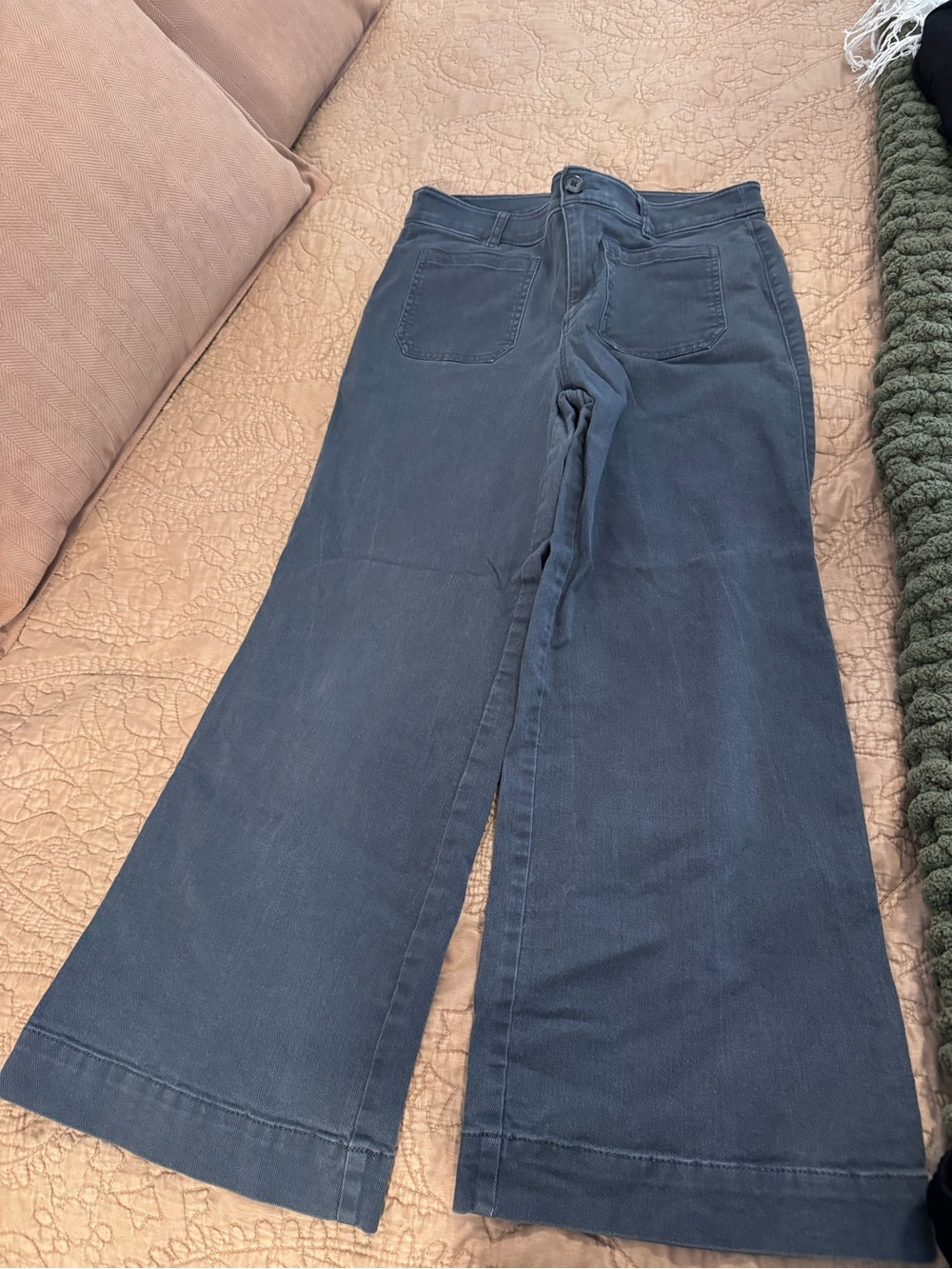 LOFT Palmer Dark Navy Wide-Leg Jeans